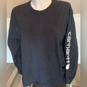 Long sleeves. Carhartt black shirt. Made in Haiti.